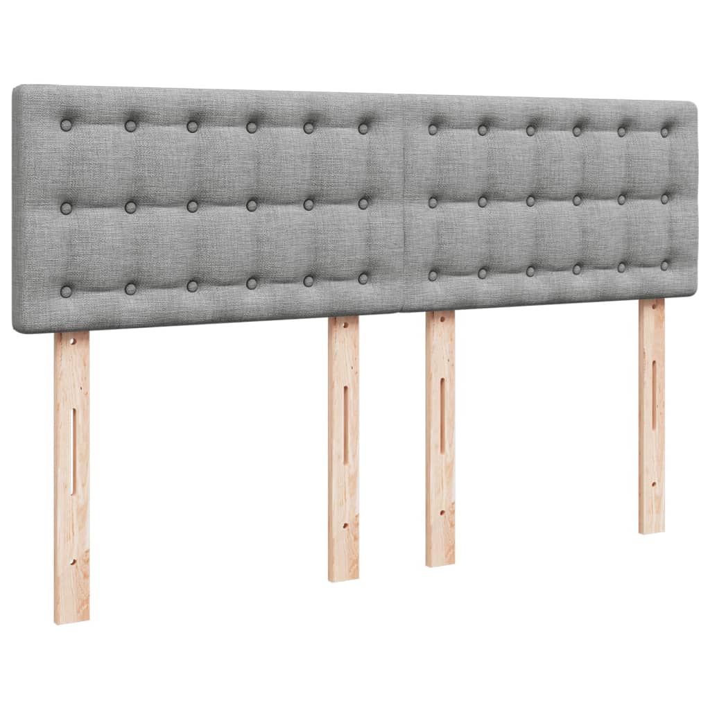 Sommier à lattes de lit avec matelas Gris clair 140x190cm Tissu - XIOS