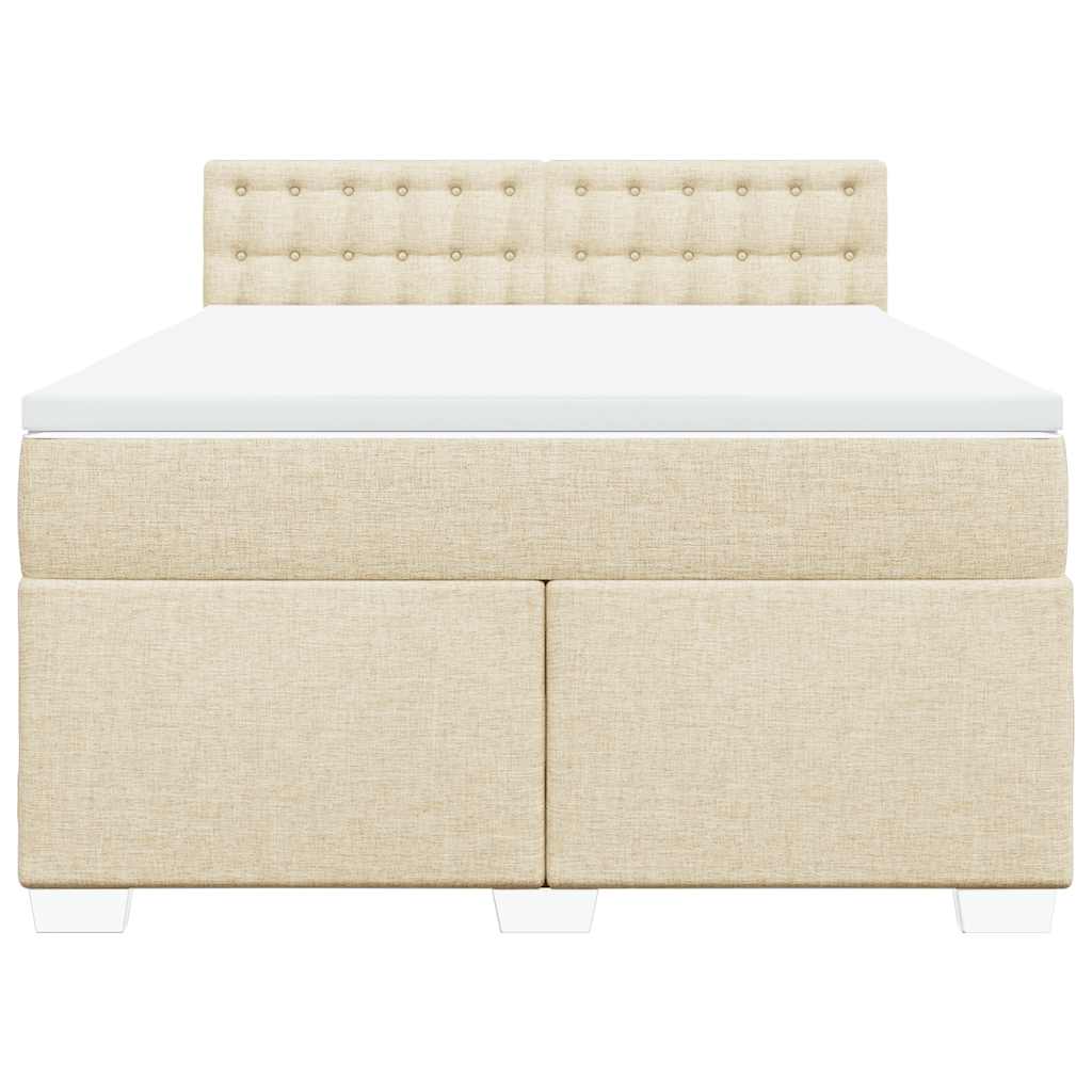 Sommier à lattes de lit avec matelas Crème 140x190 cm Tissu - XIOS