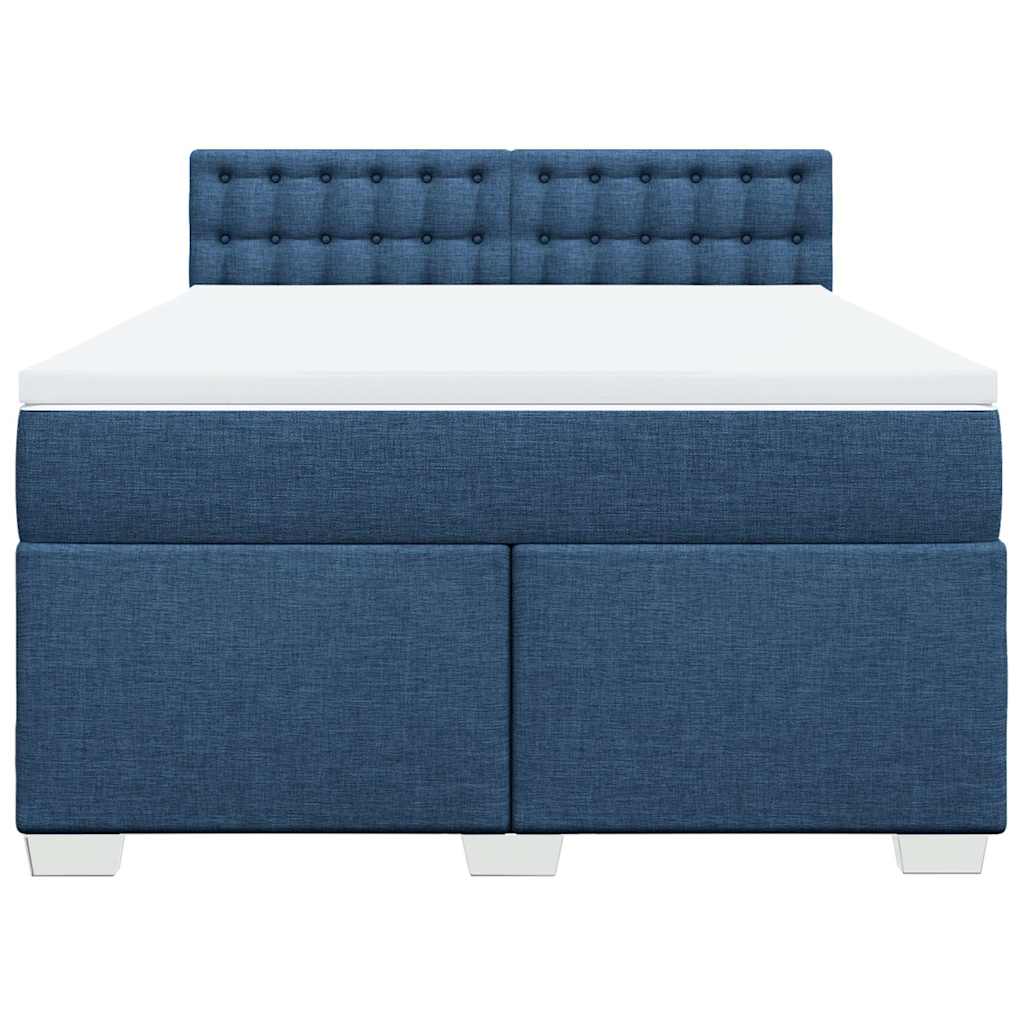 Sommier à lattes de lit avec matelas Bleu 140x190 cm Tissu - XIOS