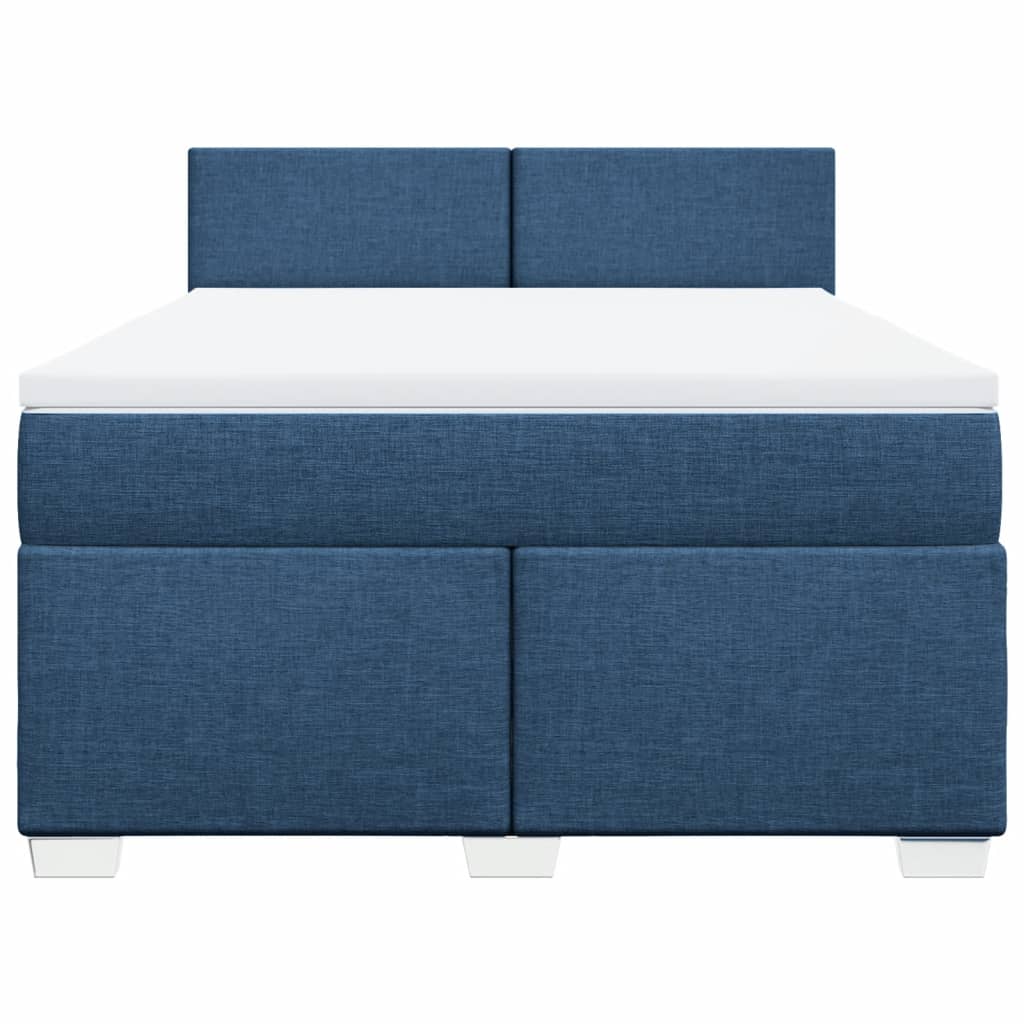 Sommier à lattes de lit avec matelas Bleu 140x200 cm Tissu - XIOS