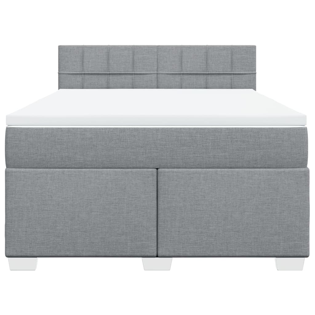 Sommier à lattes de lit avec matelas Gris clair 140x200cm Tissu - XIOS