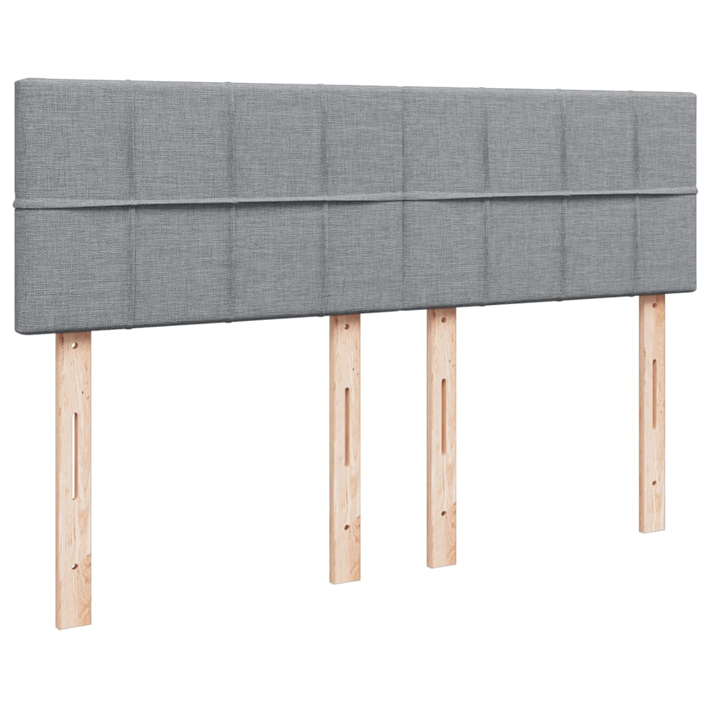 Sommier à lattes de lit avec matelas Gris clair 140x200cm Tissu - XIOS