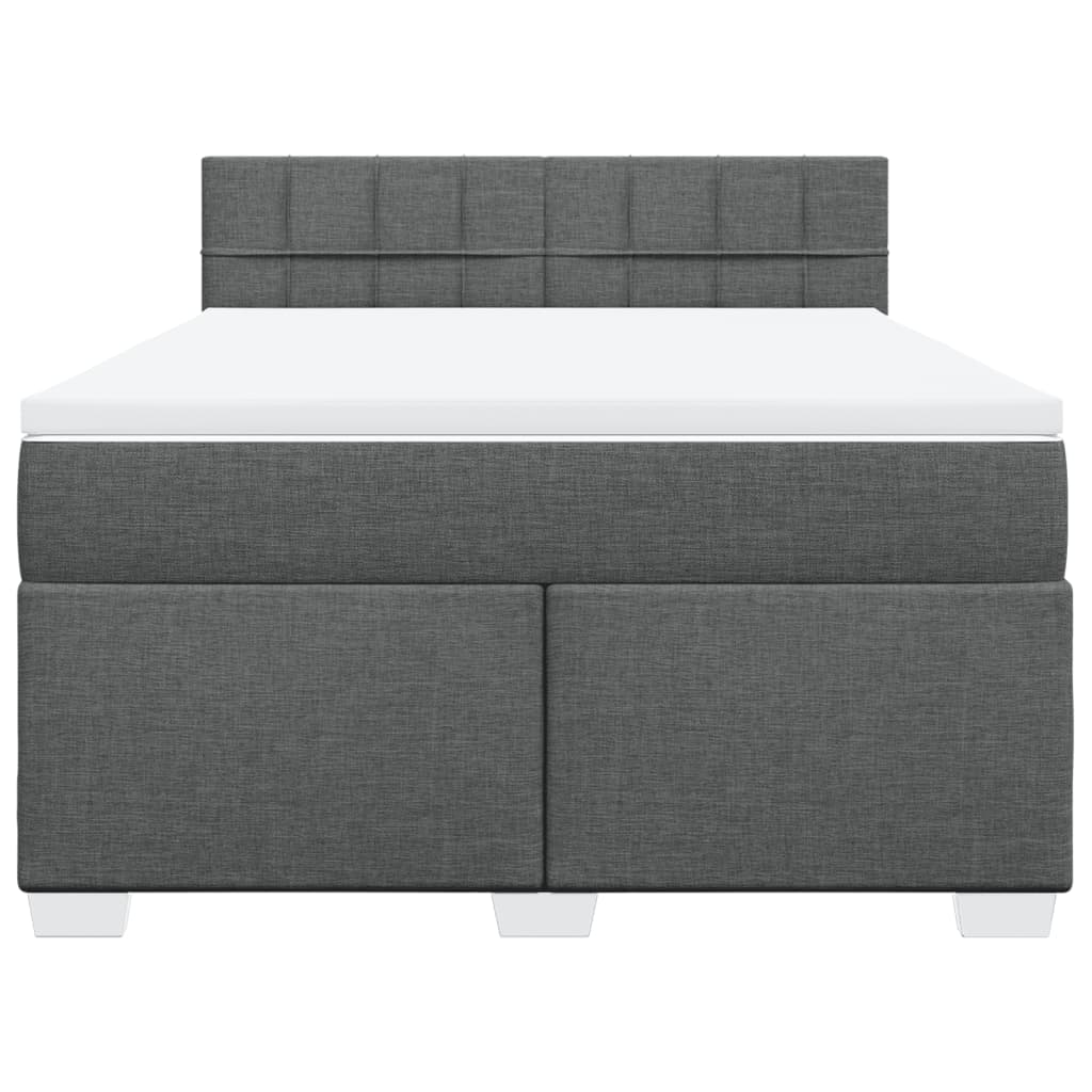 Sommier à lattes de lit avec matelas Gris foncé 140x200cm Tissu - XIOS