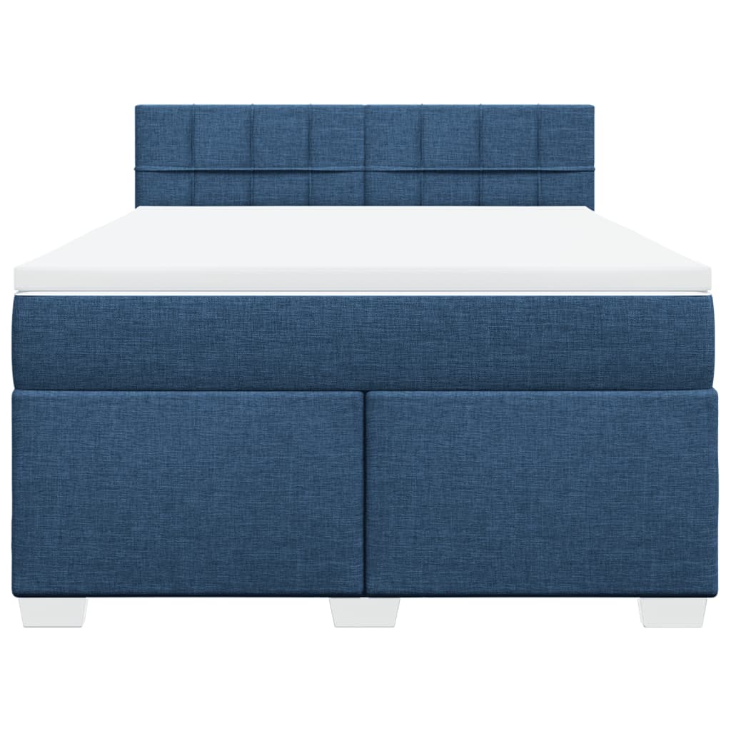 Sommier à lattes de lit avec matelas Bleu 140x200 cm Tissu - XIOS