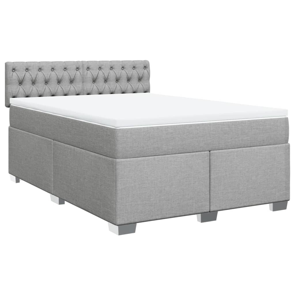 Sommier à lattes de lit avec matelas Gris clair 140x200cm Tissu - XIOS