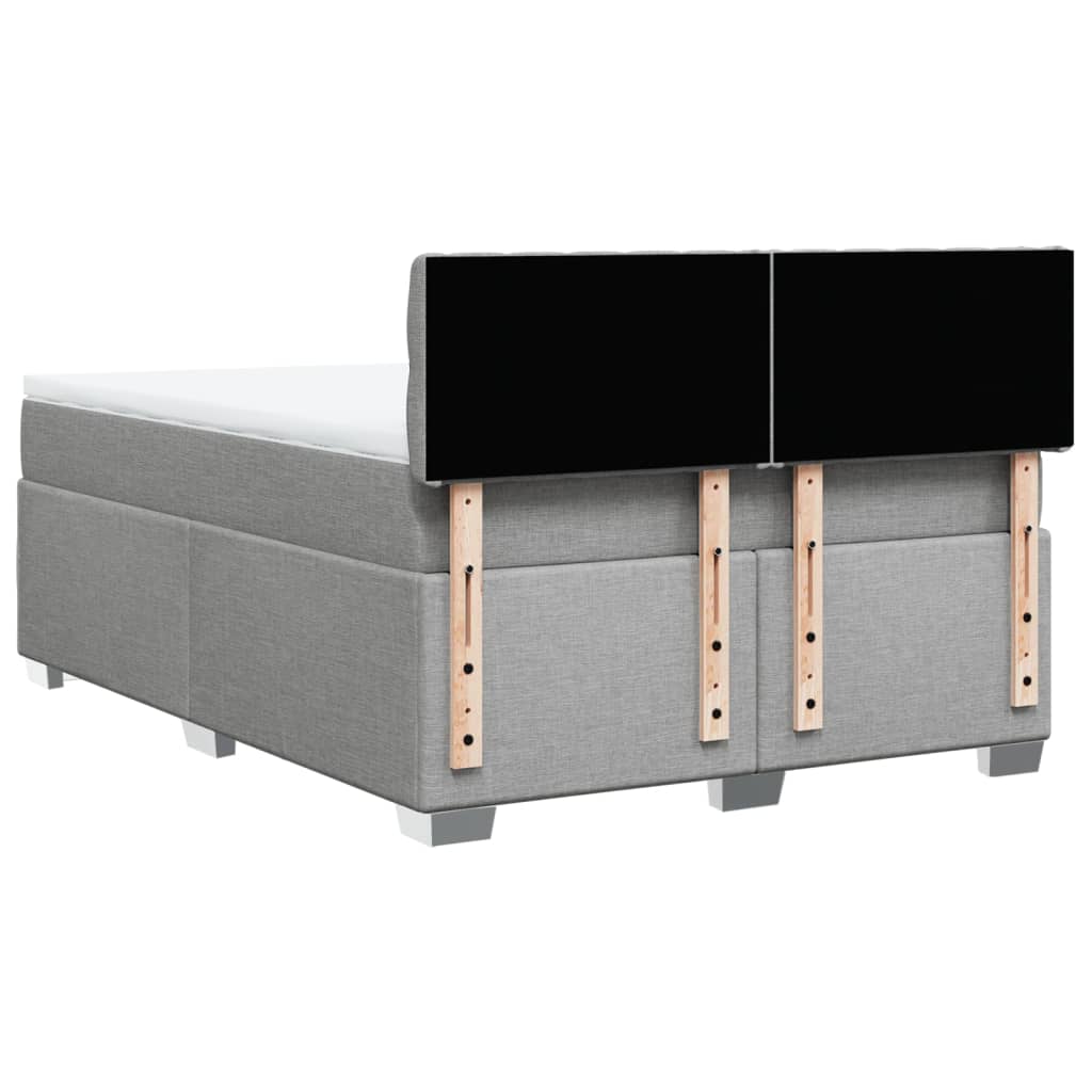 Sommier à lattes de lit avec matelas Gris clair 140x200cm Tissu