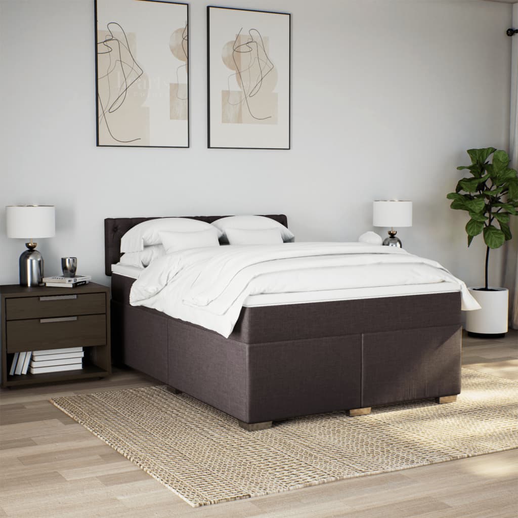 Sommier à lattes de lit avec matelas Marron foncé 140x200 cm - XIOS