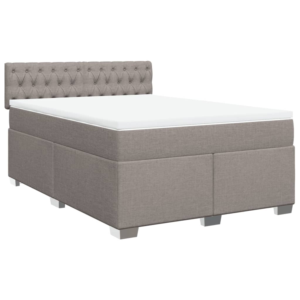 Sommier à lattes de lit avec matelas Taupe 140x200 cm Tissu - XIOS
