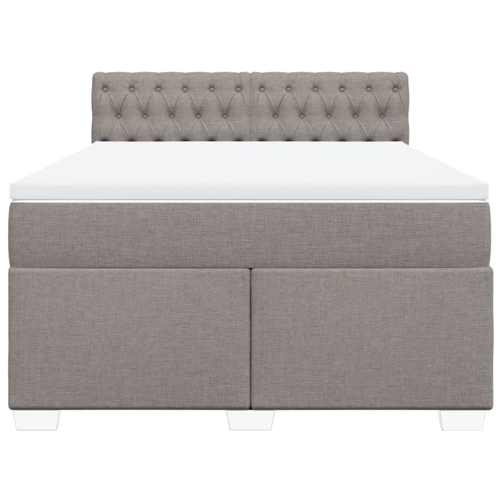 Sommier à lattes de lit avec matelas Taupe 140x200 cm Tissu - XIOS