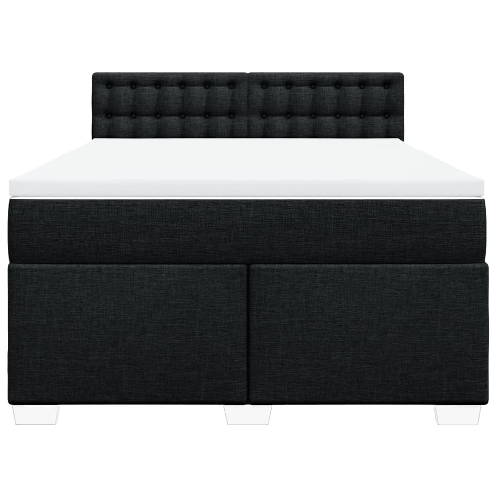 Sommier à lattes de lit avec matelas Noir 140x200 cm Tissu - XIOS