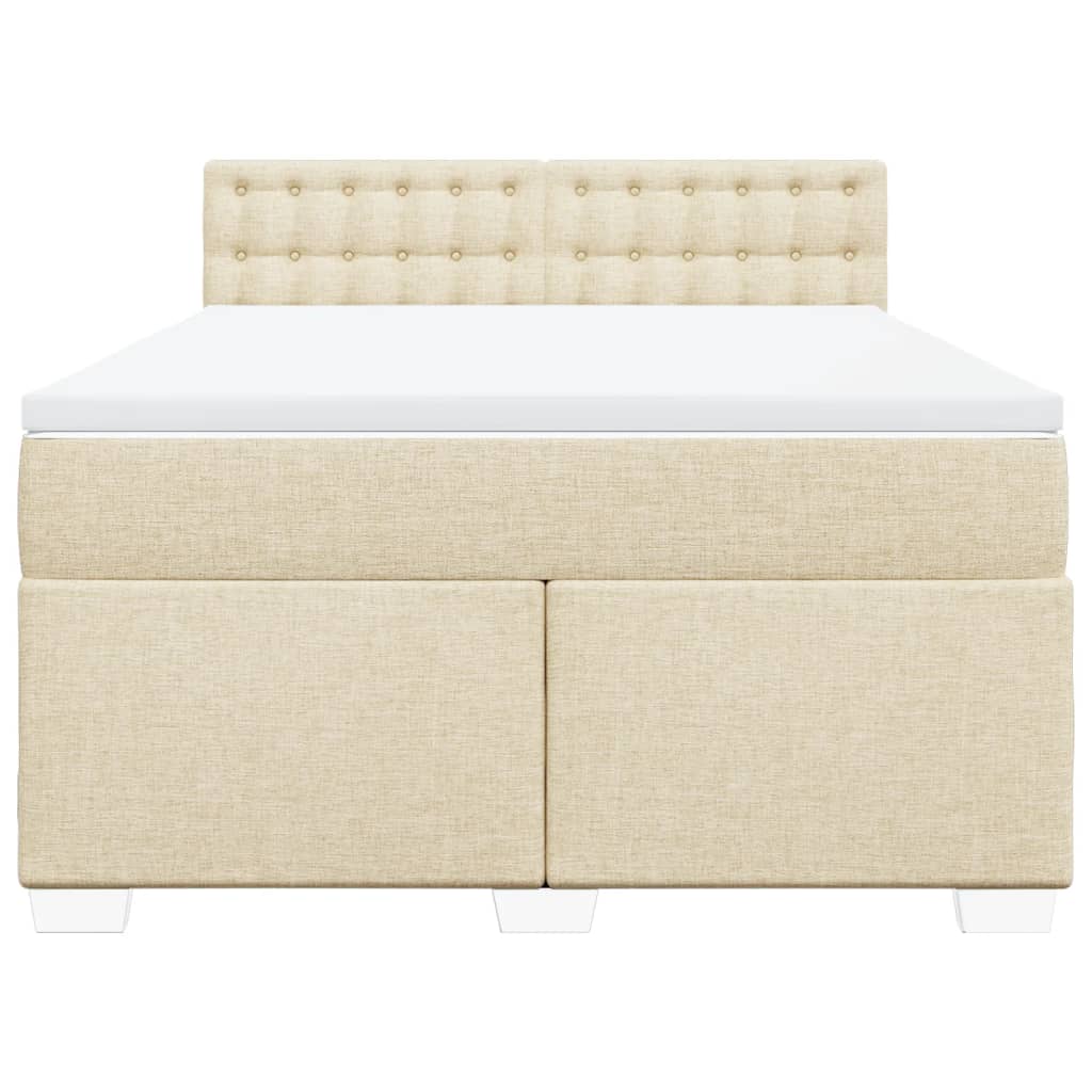 Sommier à lattes de lit avec matelas Crème 140x200 cm Tissu - XIOS
