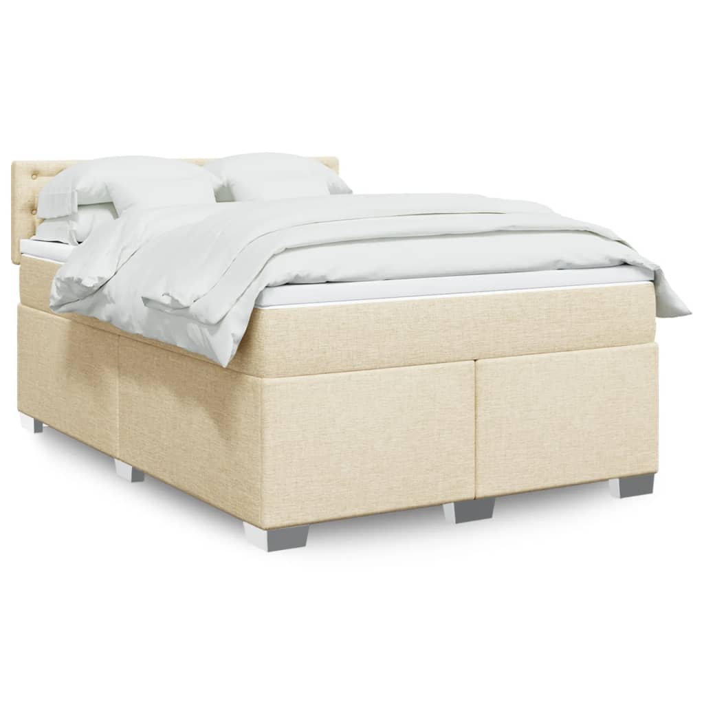 Sommier à lattes de lit avec matelas Crème 140x200 cm Tissu - XIOS