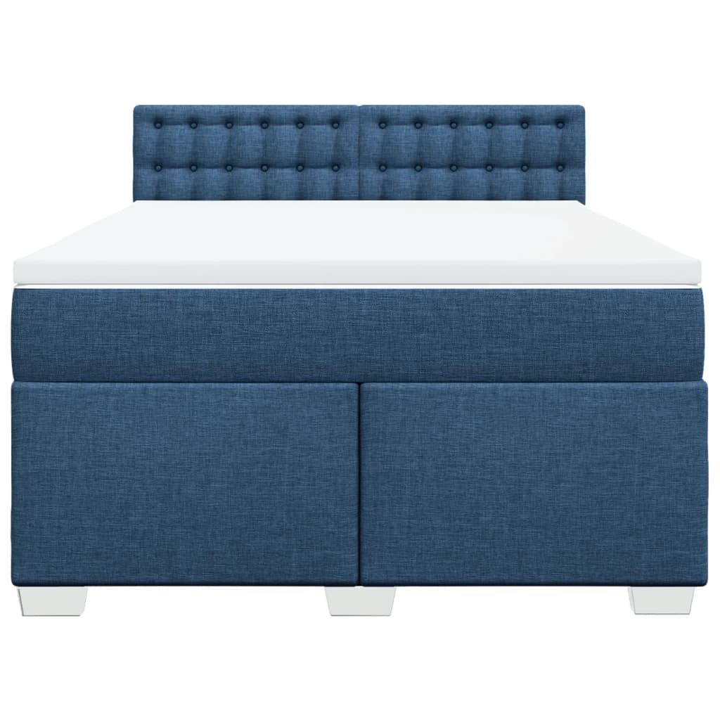 Sommier à lattes de lit avec matelas Bleu 140x200 cm Tissu - XIOS