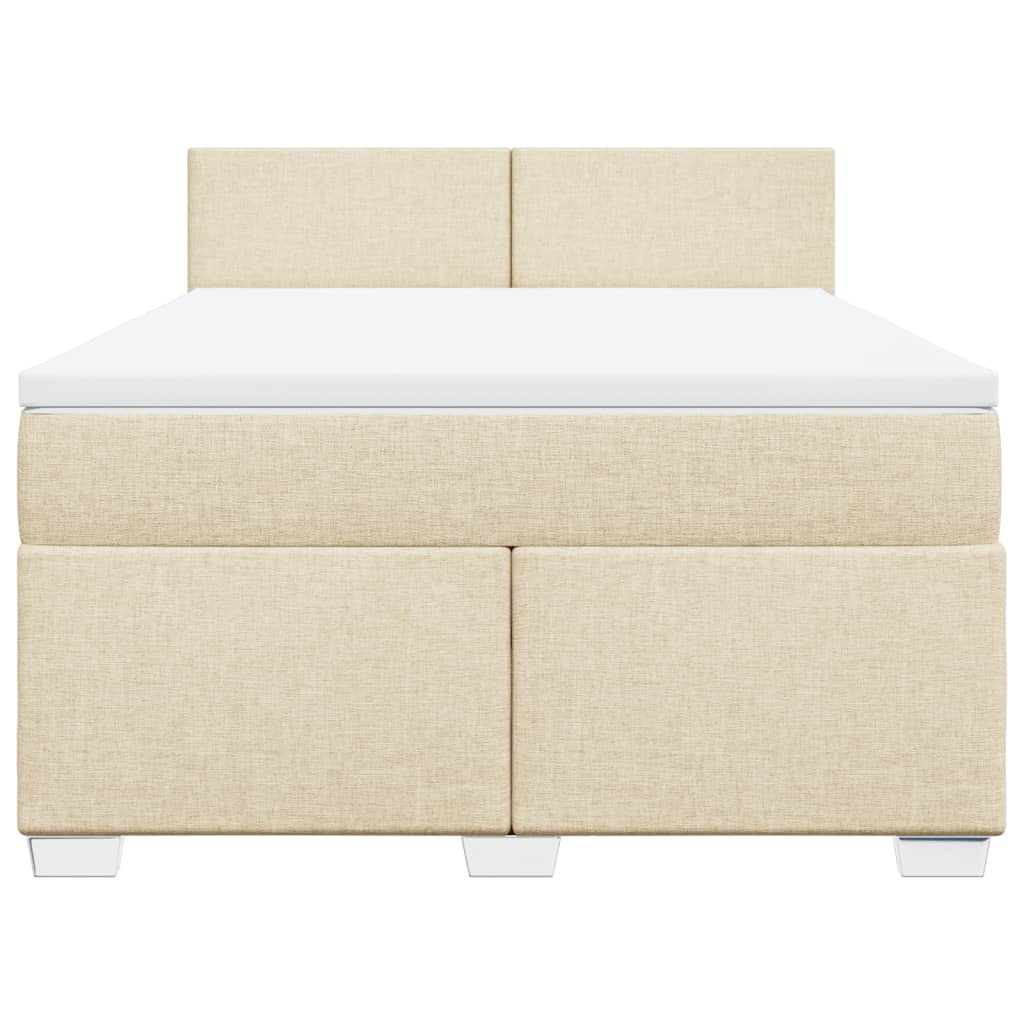 Sommier à lattes de lit avec matelas Crème 160x200 cm Tissu - XIOS