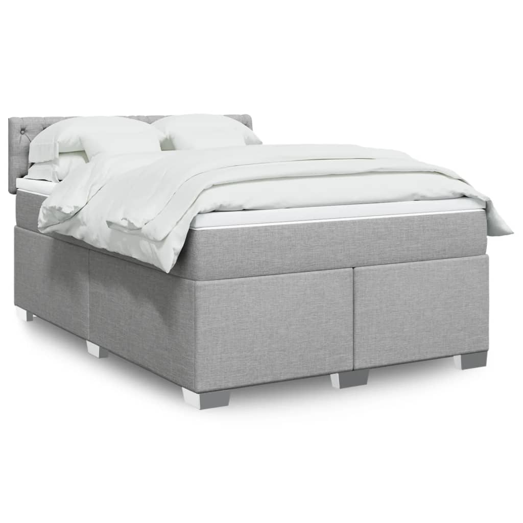 Sommier à lattes de lit avec matelas Gris clair 160x200cm Tissu - XIOS