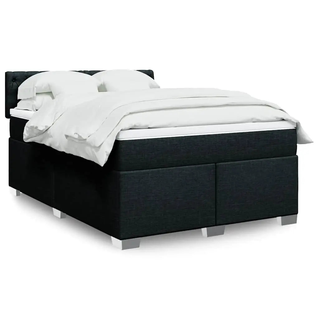 Sommier à lattes de lit avec matelas Noir 160x200 cm Tissu - XIOS
