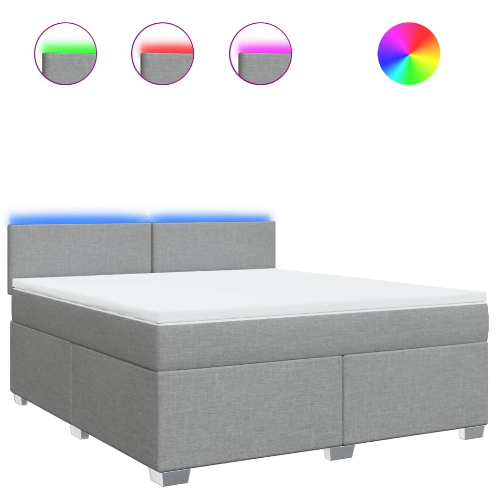 Sommier à lattes de lit avec matelas Gris clair 180x200cm Tissu - XIOS