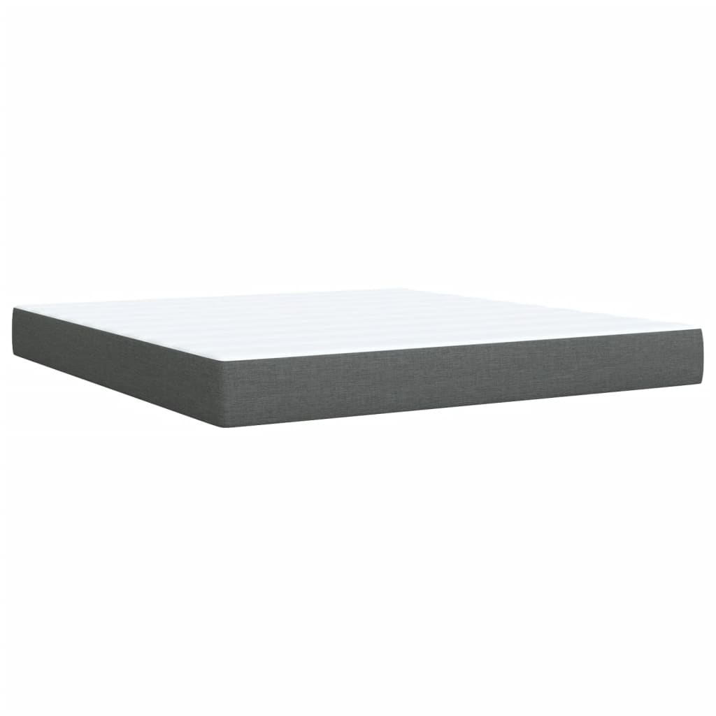 Sommier à lattes de lit avec matelas Gris foncé 180x200cm Tissu - XIOS
