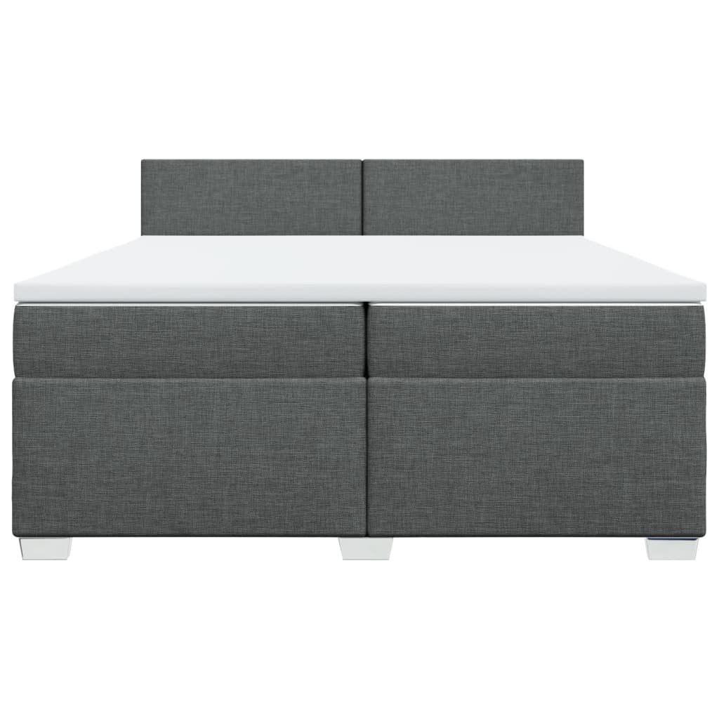 Sommier à lattes de lit avec matelas Gris foncé 200x200cm Tissu - XIOS
