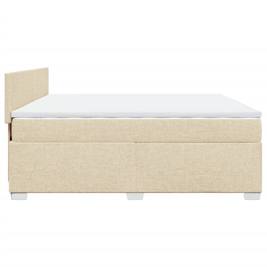 Sommier à lattes de lit avec matelas Crème 200x200 cm Tissu - XIOS