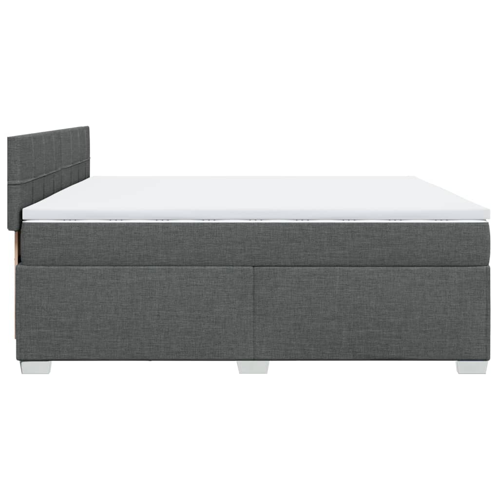 Sommier à lattes de lit avec matelas Gris foncé 200x200cm Tissu - XIOS