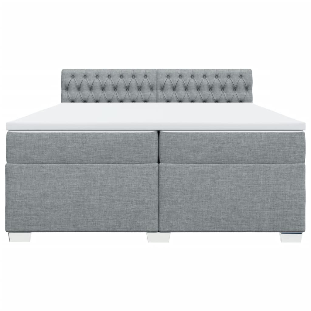 Sommier à lattes de lit avec matelas Gris clair 200x200cm Tissu - XIOS