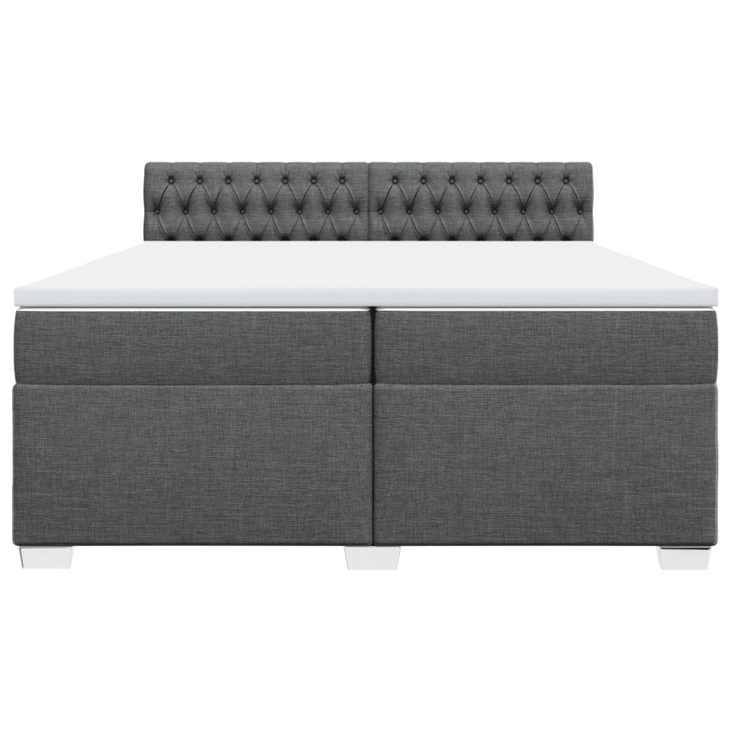 Sommier à lattes de lit avec matelas Gris foncé 200x200cm Tissu - XIOS