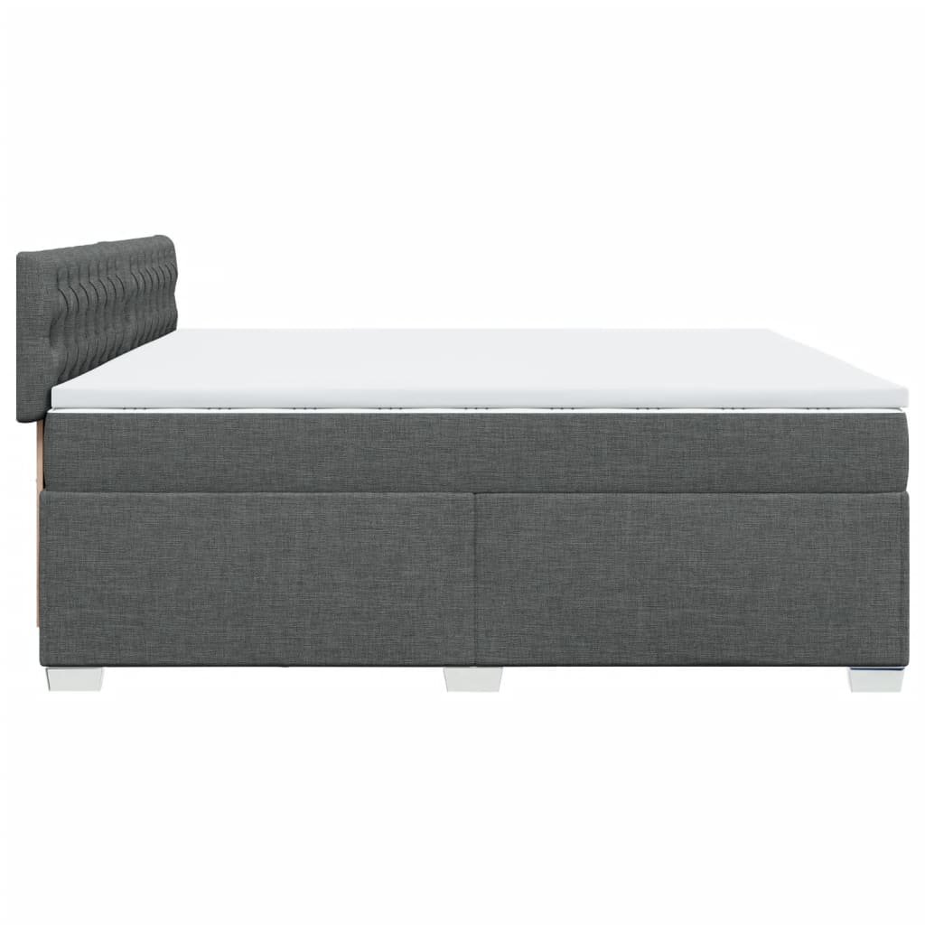 Sommier à lattes de lit avec matelas Gris foncé 200x200cm Tissu - XIOS