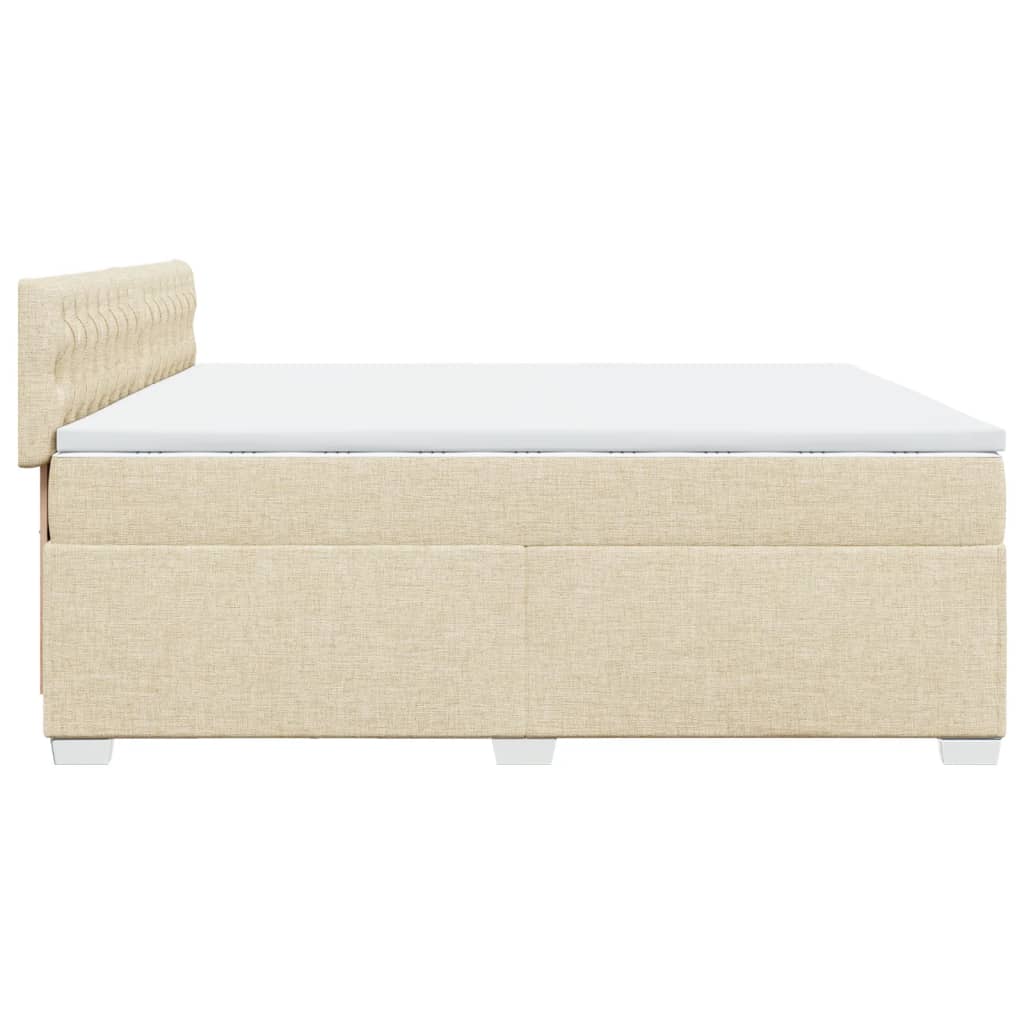 Sommier à lattes de lit avec matelas Crème 200x200 cm Tissu - XIOS