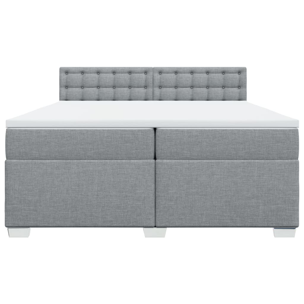 Sommier à lattes de lit avec matelas Gris clair 200x200cm Tissu - XIOS