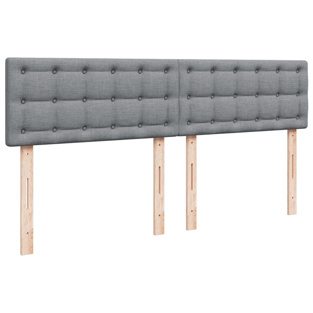 Sommier à lattes de lit avec matelas Gris clair 200x200cm Tissu - XIOS