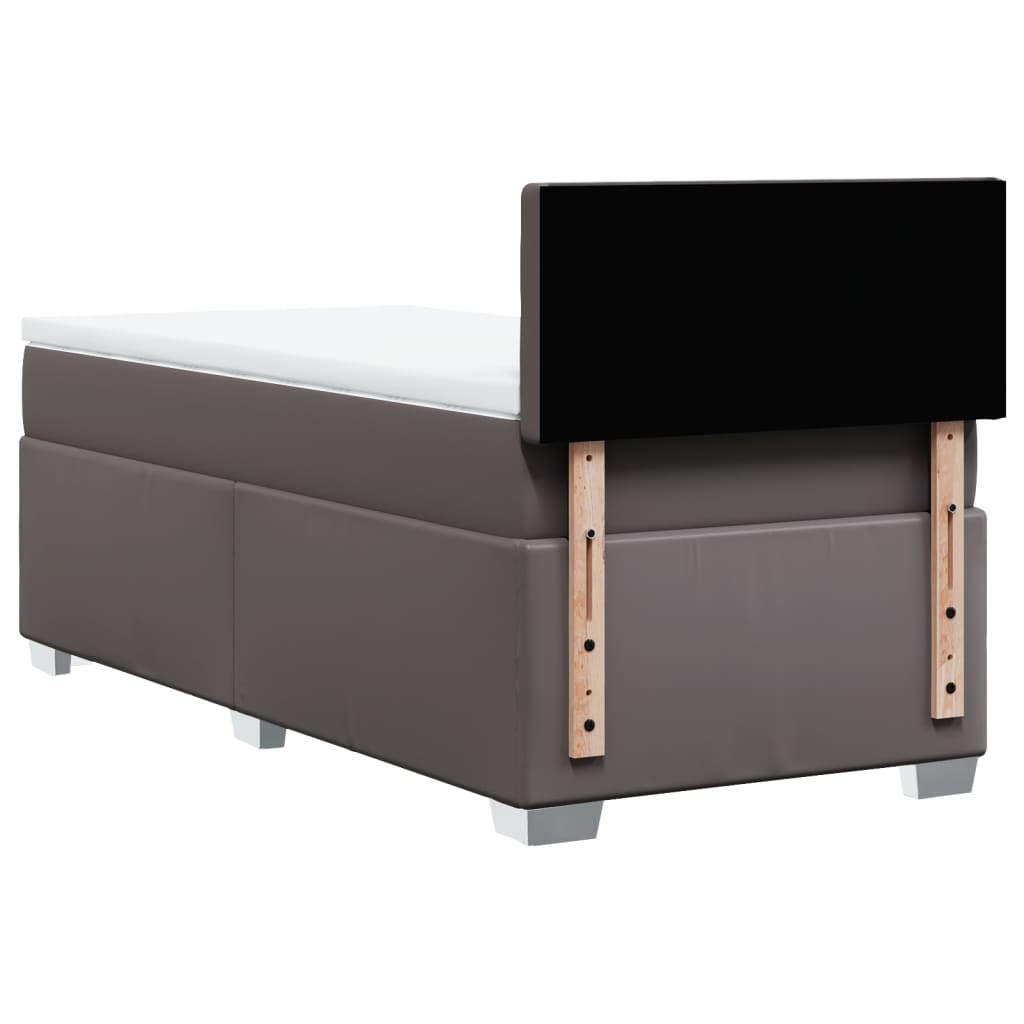 Sommier à lattes de lit avec matelas Gris 80x200 cm Similicuir