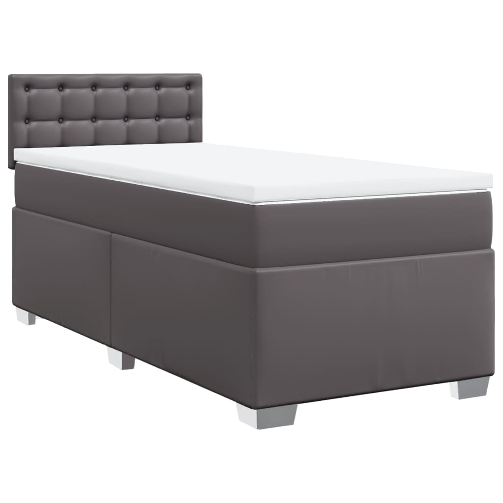 Sommier à lattes de lit avec matelas Gris 90x200 cm Similicuir - XIOS