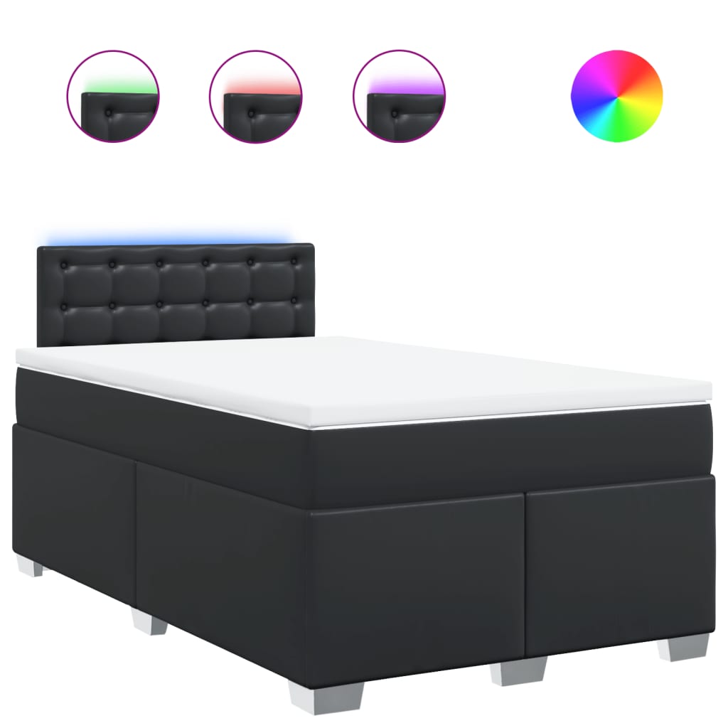 Sommier à lattes de lit matelas Noir 120x200 cm Similicuir - XIOS