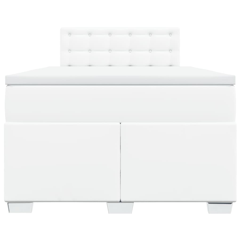 Sommier à lattes de lit avec matelas Blanc 120x200cm Similicuir - XIOS
