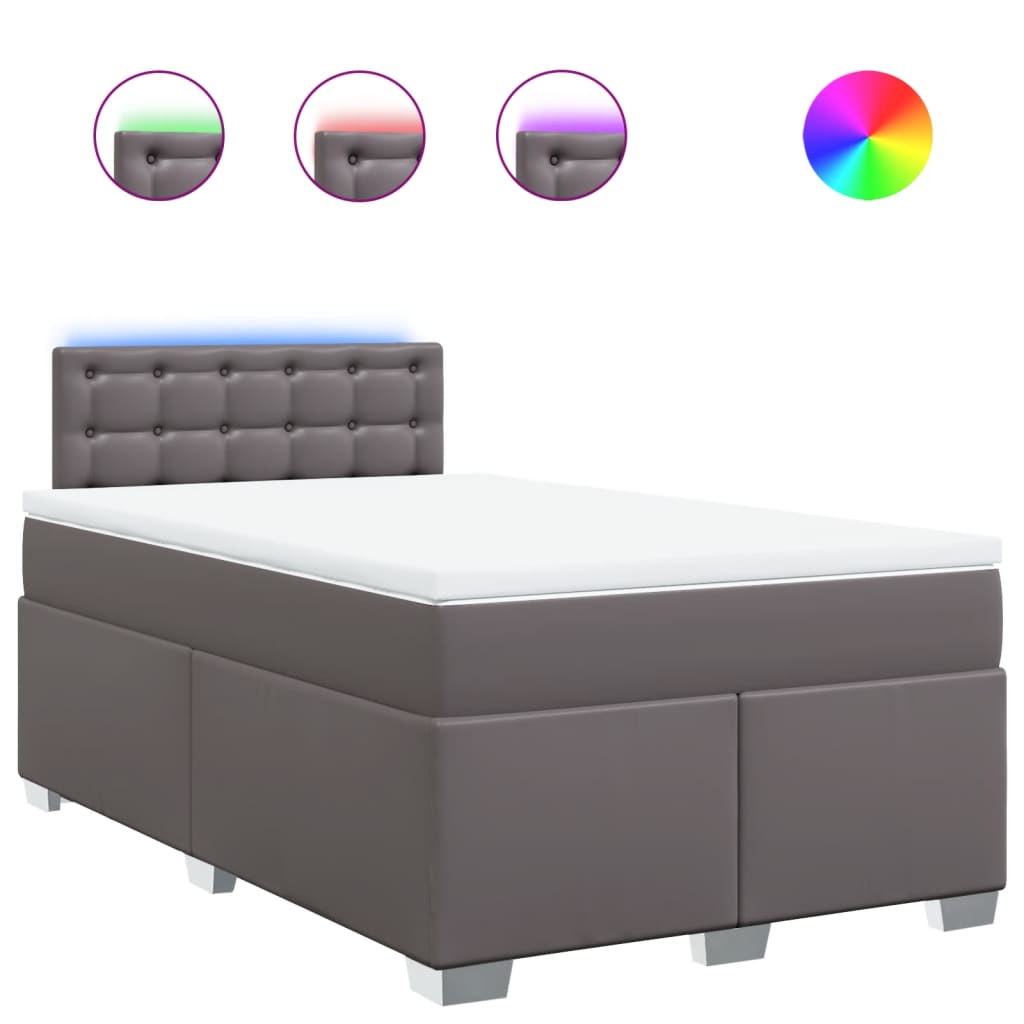 Sommier à lattes de lit avec matelas Gris 120x200 cm Similicuir - XIOS