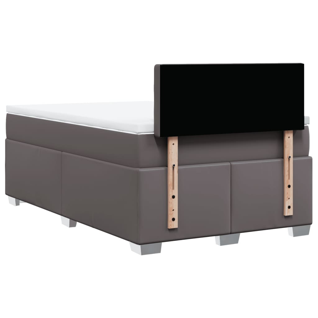 Sommier à lattes de lit avec matelas Gris 120x200 cm Similicuir