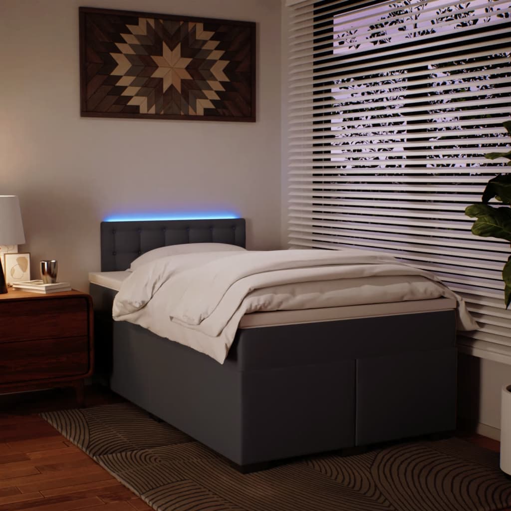 Sommier à lattes de lit avec matelas Gris 120x200 cm Similicuir - XIOS