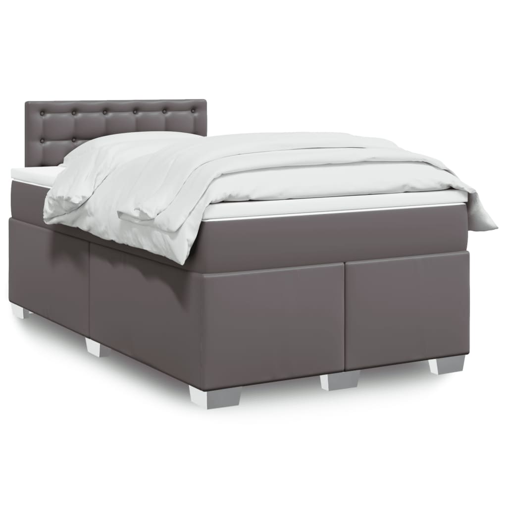 Sommier à lattes de lit avec matelas Gris 120x200 cm Similicuir - XIOS