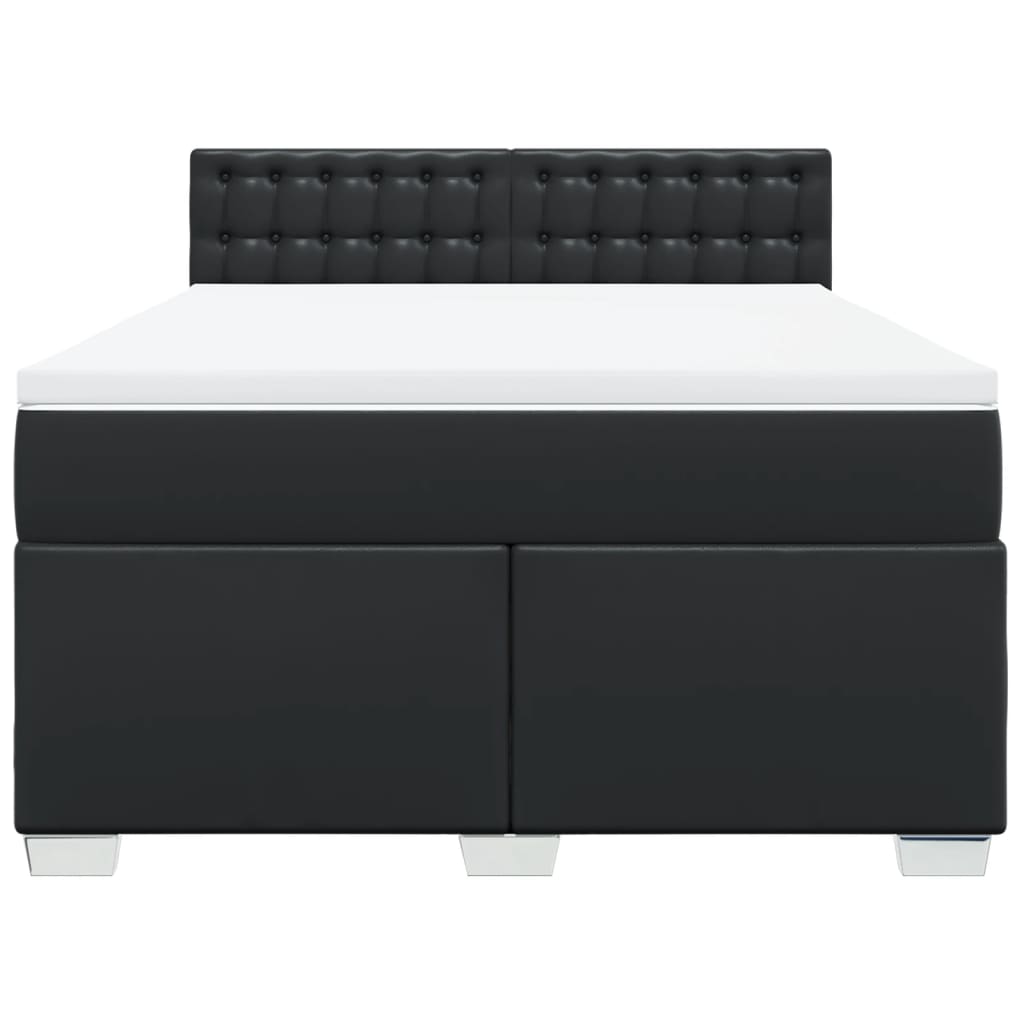 Sommier à lattes de lit avec matelas Noir 140x190 cm Similicuir - XIOS