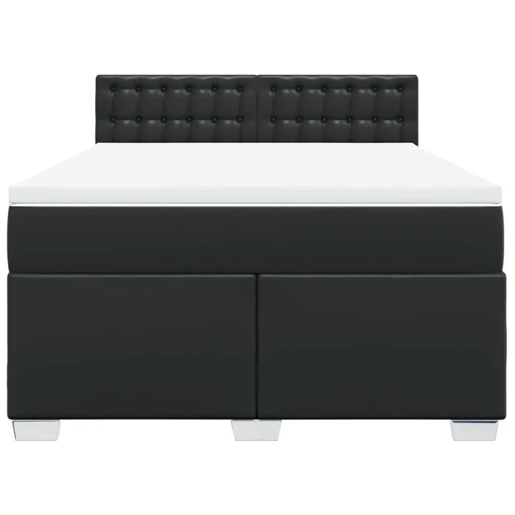Sommier à lattes de lit avec matelas Noir 140x190 cm Similicuir - XIOS