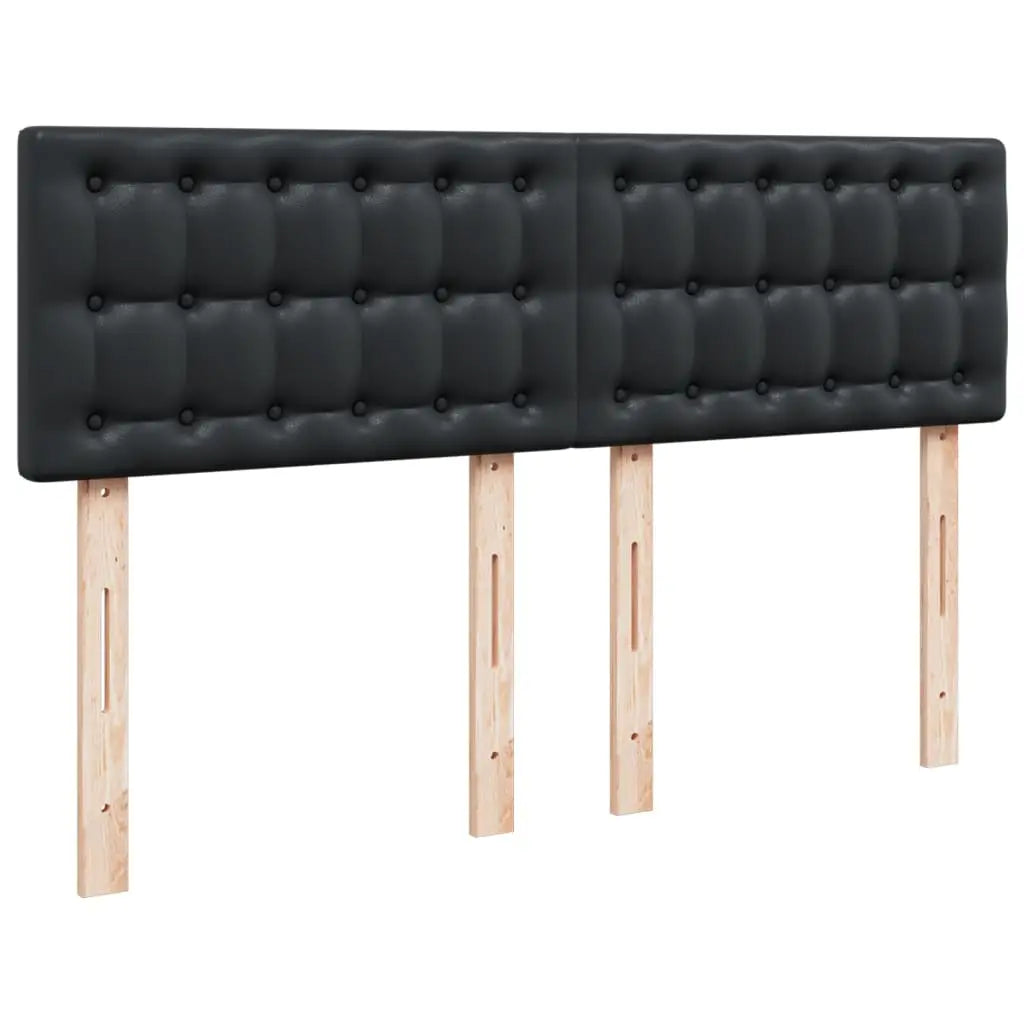 Sommier à lattes de lit avec matelas Noir 140x190 cm Similicuir - XIOS