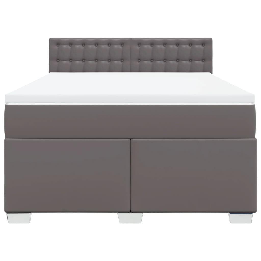 Sommier à lattes de lit avec matelas Gris 140x200 cm Similicuir - XIOS