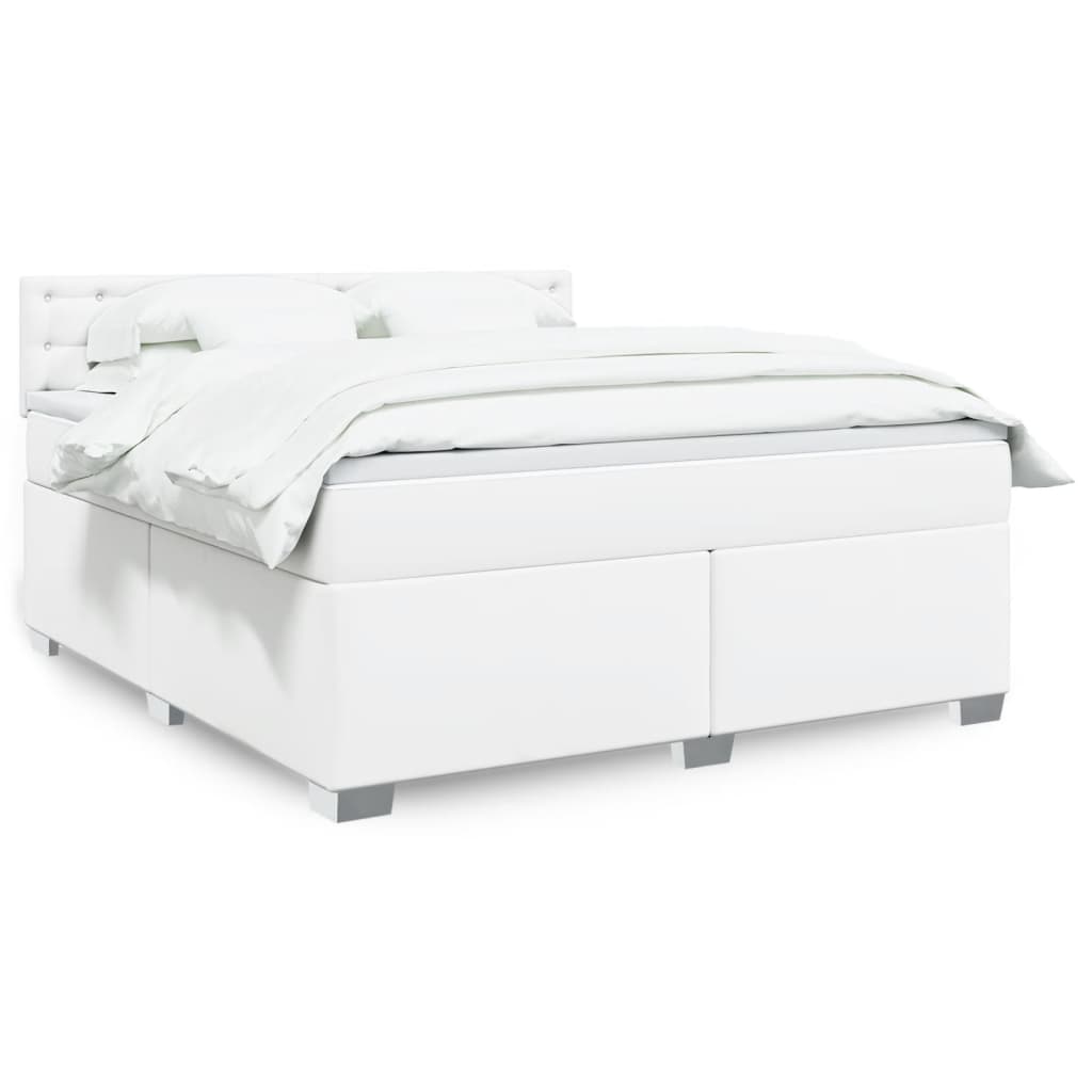 Sommier à lattes de lit avec matelas Blanc 180x200cm Similicuir - XIOS