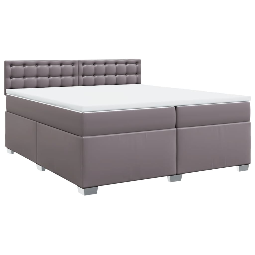 Sommier à lattes de lit avec matelas Gris 200x200 cm Similicuir - XIOS