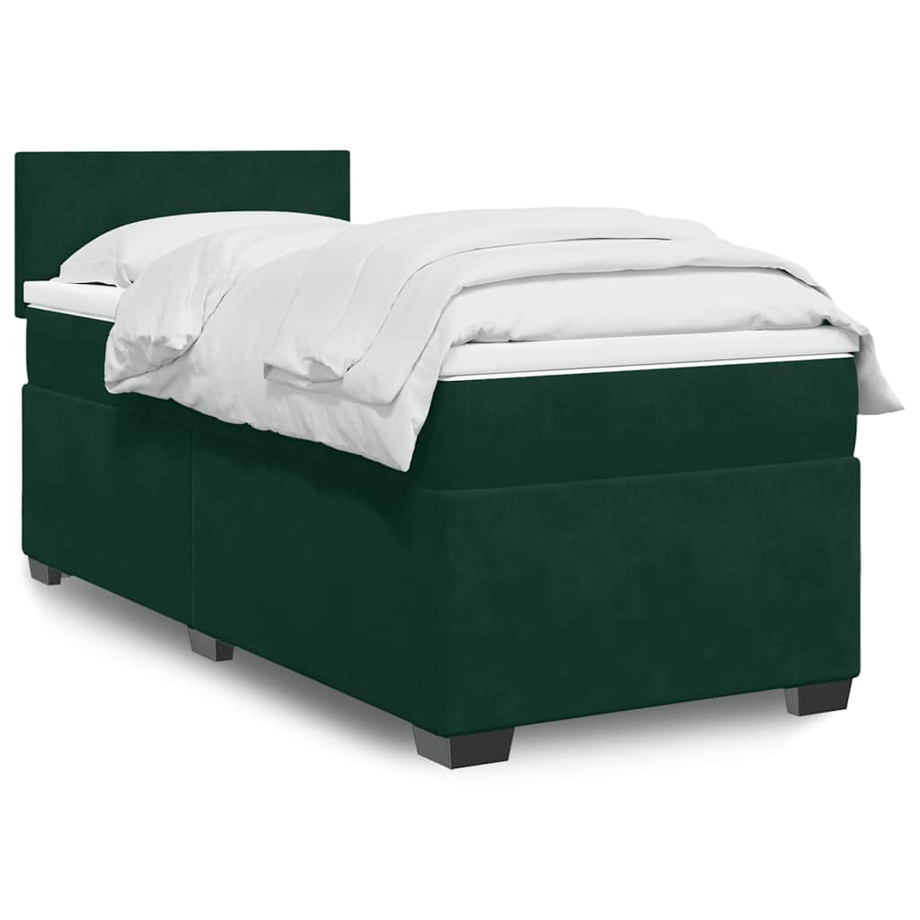 Sommier à lattes de lit et matelas Vert foncé 80x200 cm Velours - XIOS