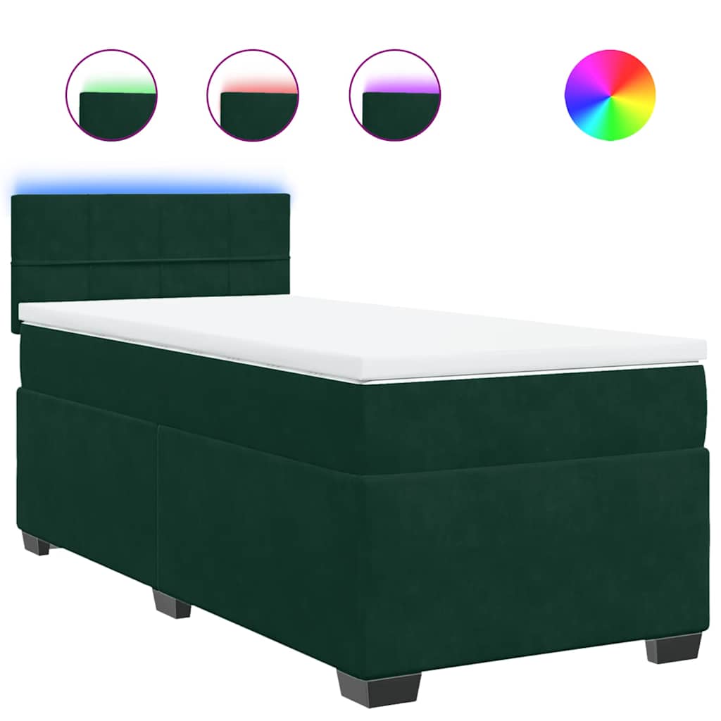 Sommier à lattes de lit et matelas Vert foncé 80x200 cm Velours - XIOS