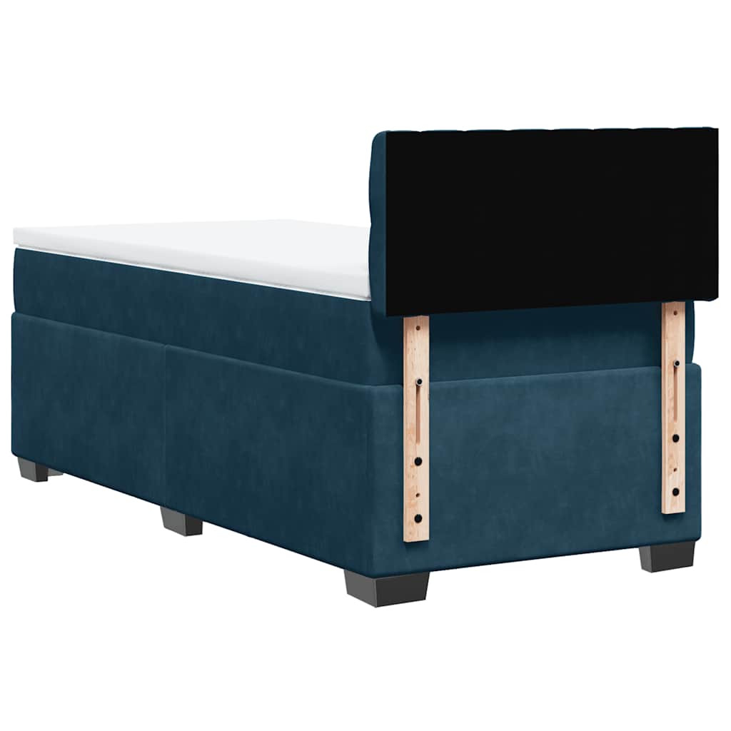 Sommier à lattes de lit avec matelas bleu 80x200 cm velours - XIOS