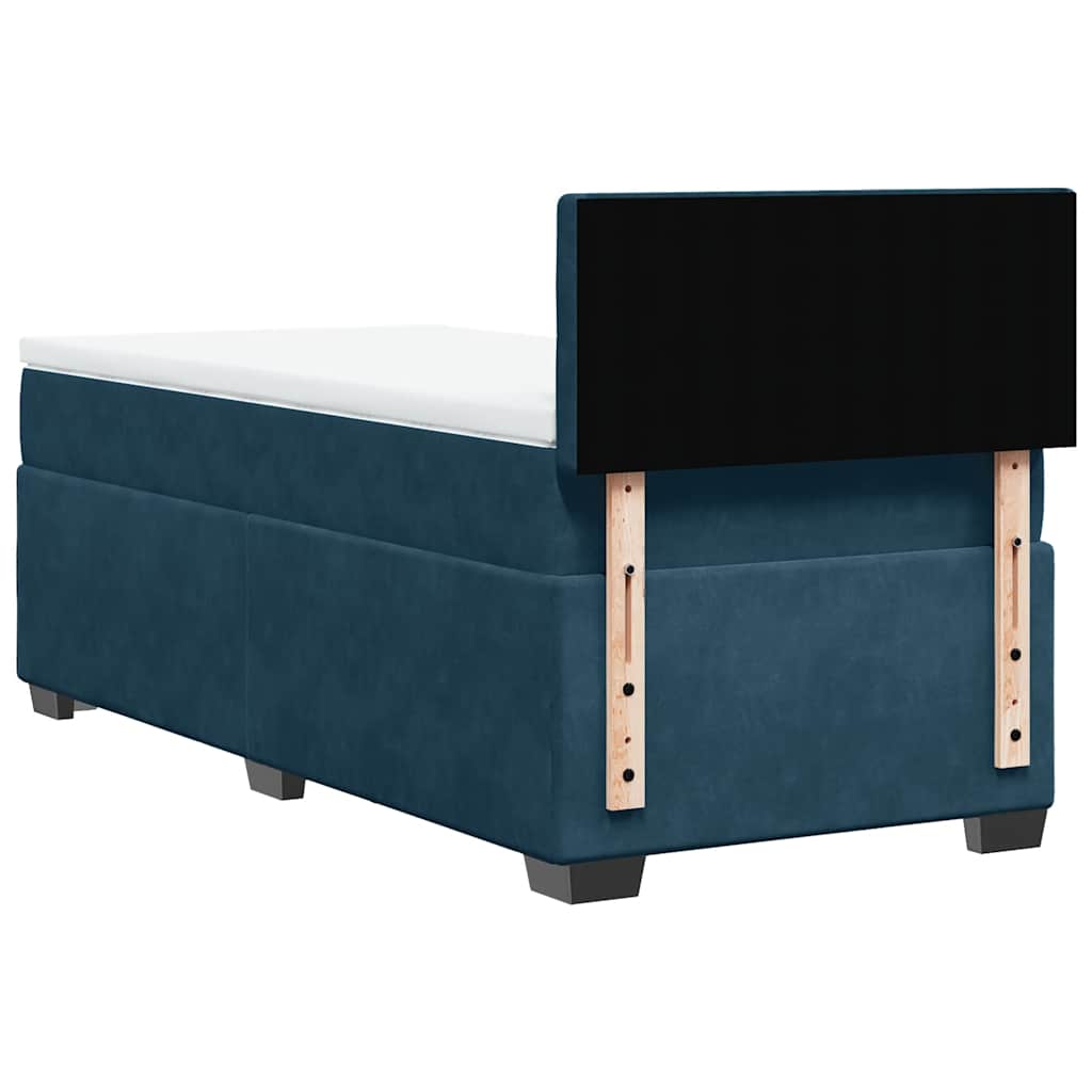 Sommier à lattes de lit avec matelas bleu 80x200 cm velours - XIOS