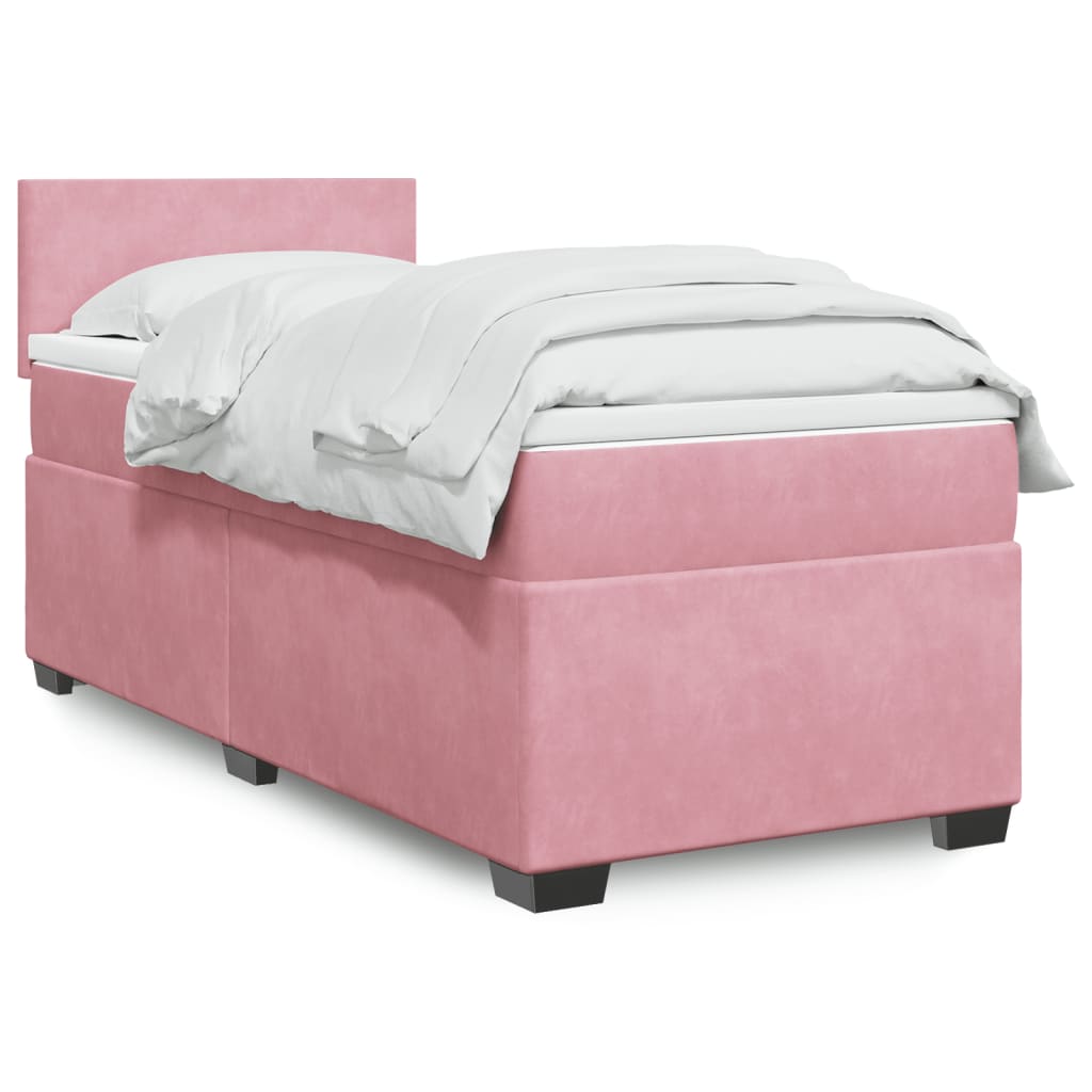 Sommier à lattes de lit avec matelas Rose 90x190 cm Velours - XIOS